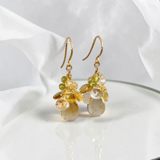 Citrine Cluster Earrings