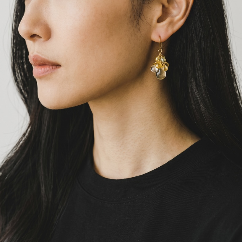 Citrine Cluster Earrings
