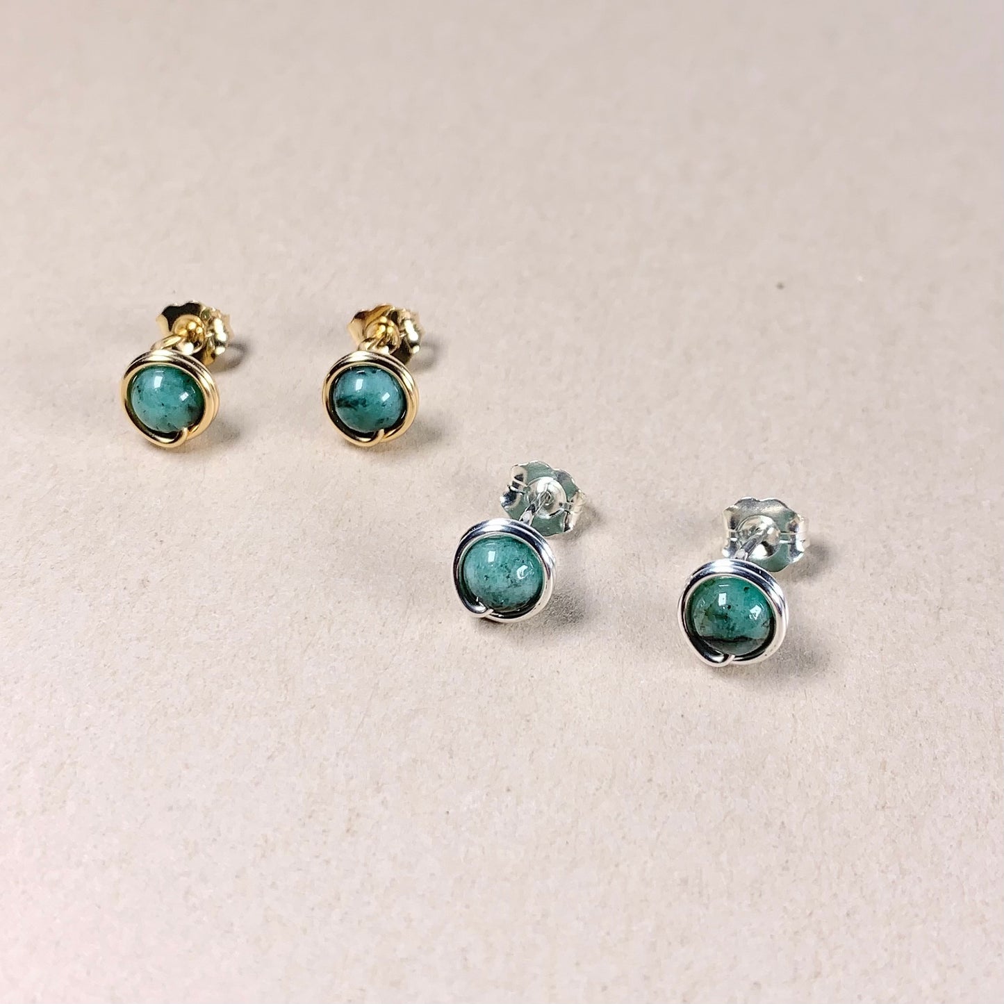 Emerald Stud Earrings / May