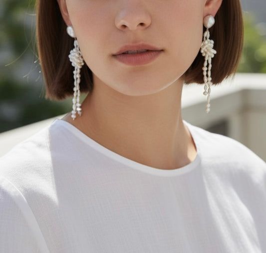 Freshwater Pearl Knot Dangle Earrings