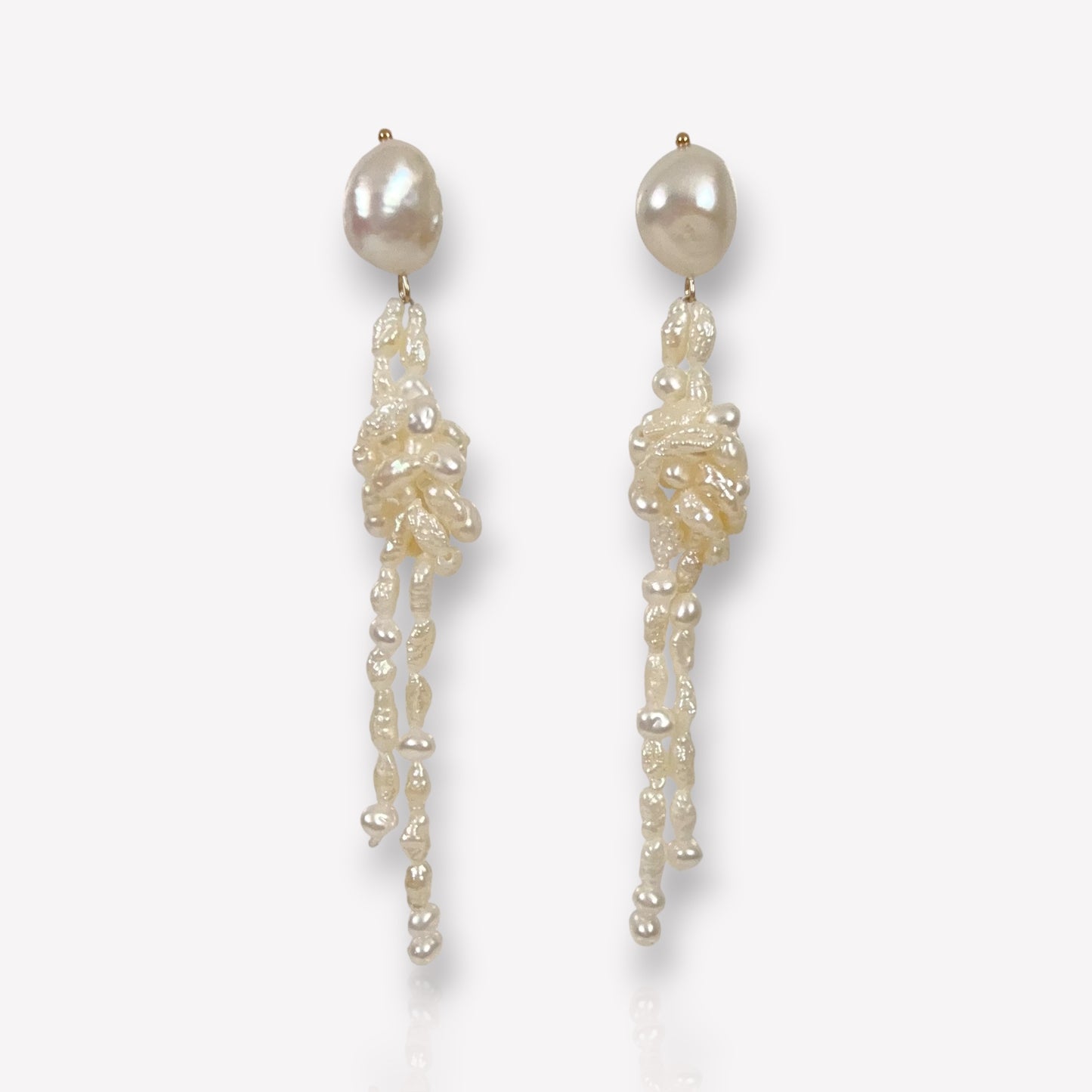 Freshwater Pearl Knot Dangle Earrings