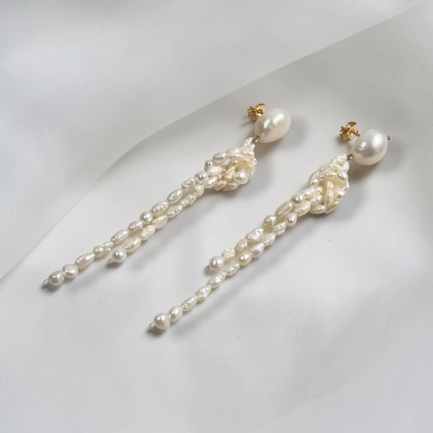 Freshwater Pearl Knot Dangle Earrings