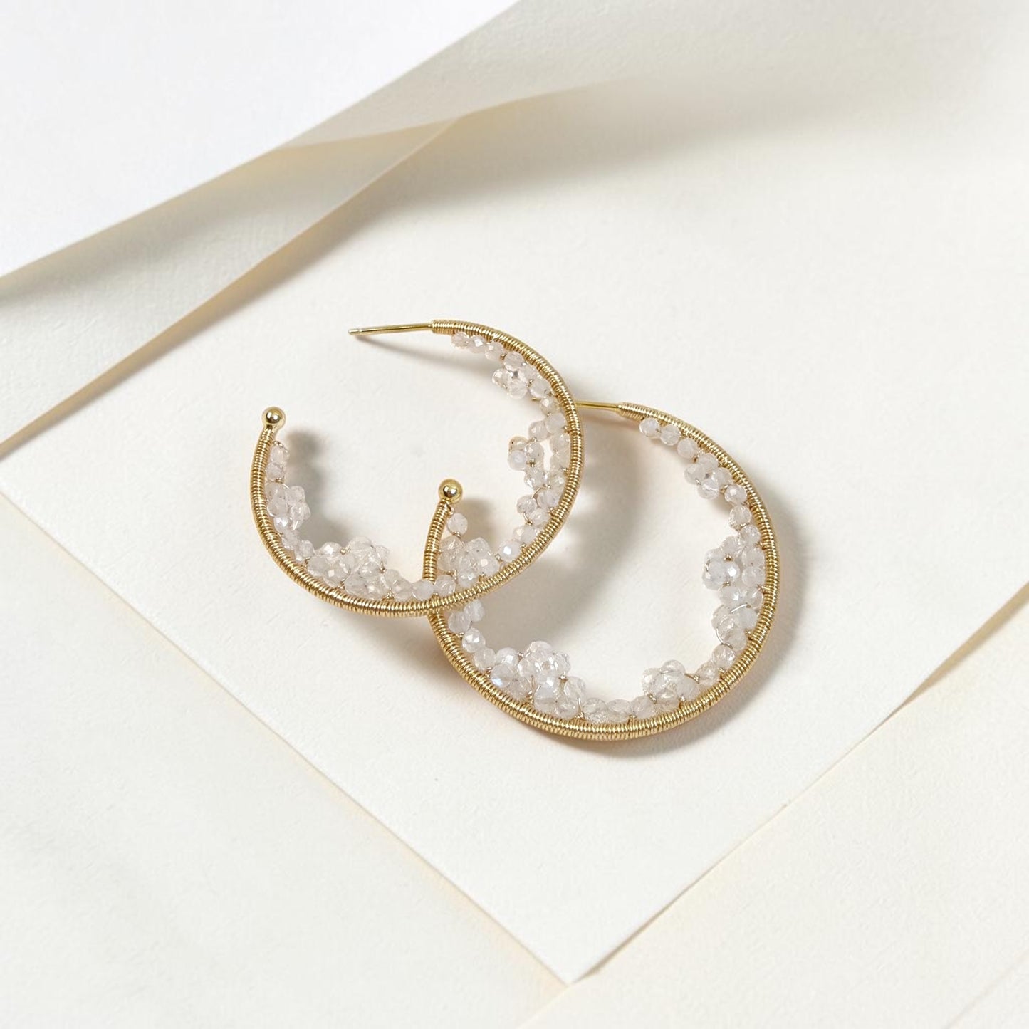 Moonstone Large Hoop Earrings
