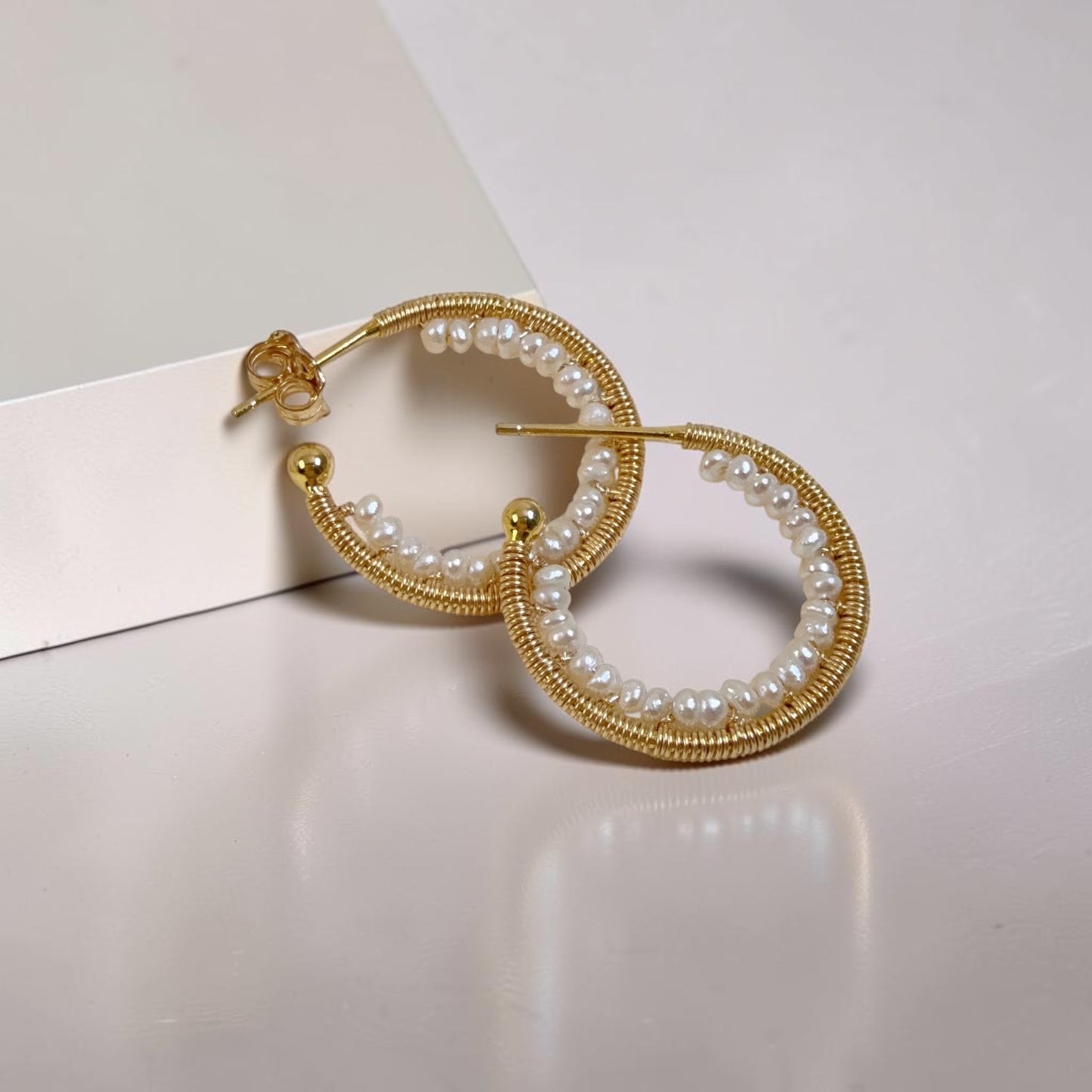 Pearl S Hoop Earrings