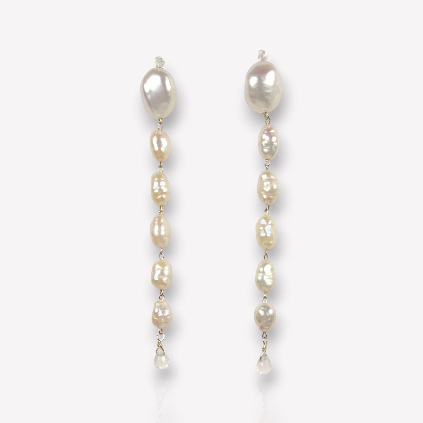 Pearl Link Dangle Earrings