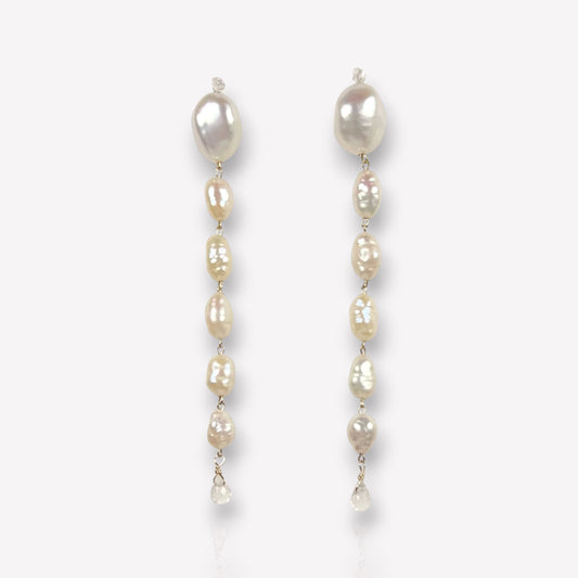 Pearl Link Dangle Earrings