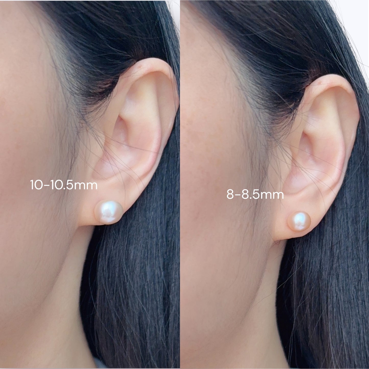 Pink Button Pearl Stud Earrings