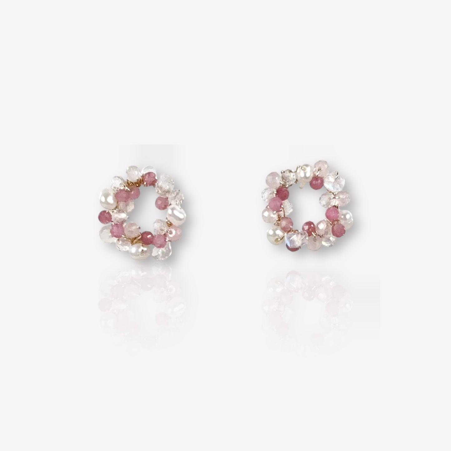 Pink Wreath Stud Earrings
