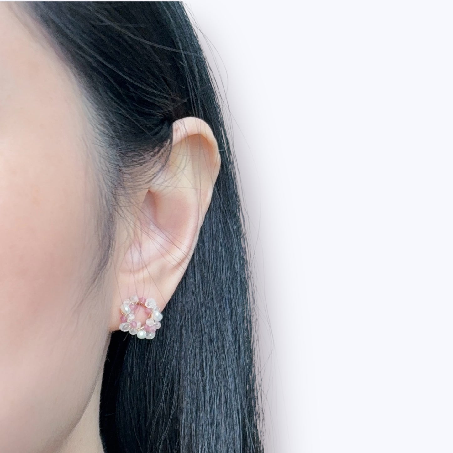 Pink Wreath Stud Earrings