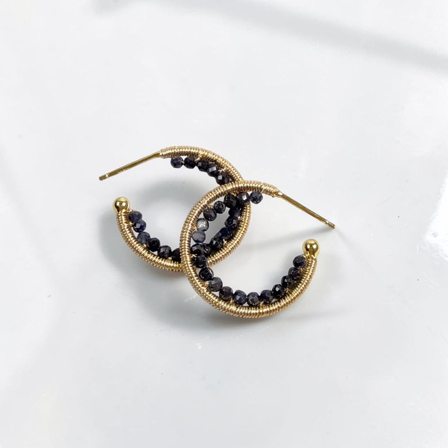 Sapphire S Hoop Earrings