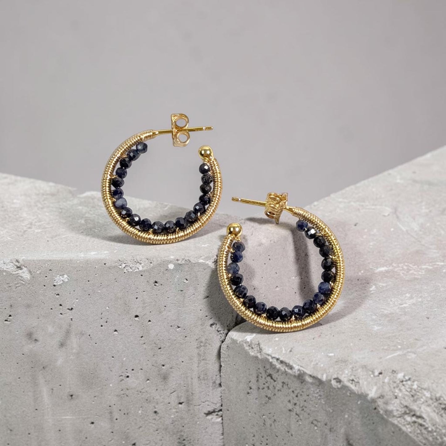 Sapphire S Hoop Earrings