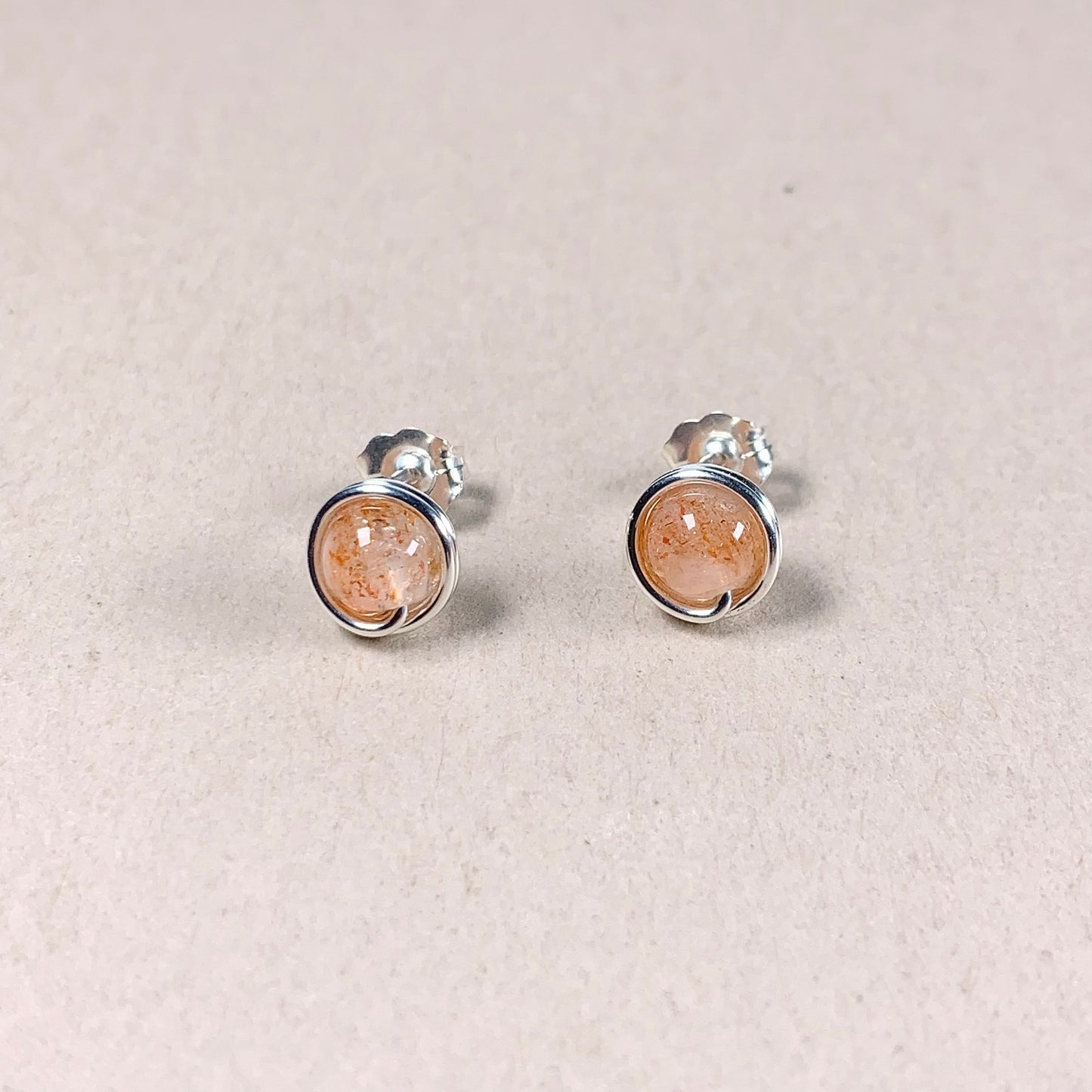 Sunstone Stud Earrings