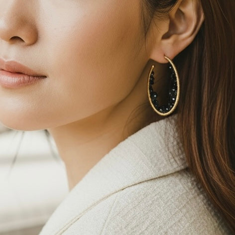 Sapphire Large Hoop Earrings