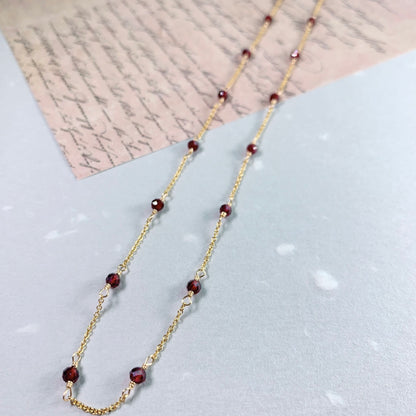 Garnet by the yard Necklace