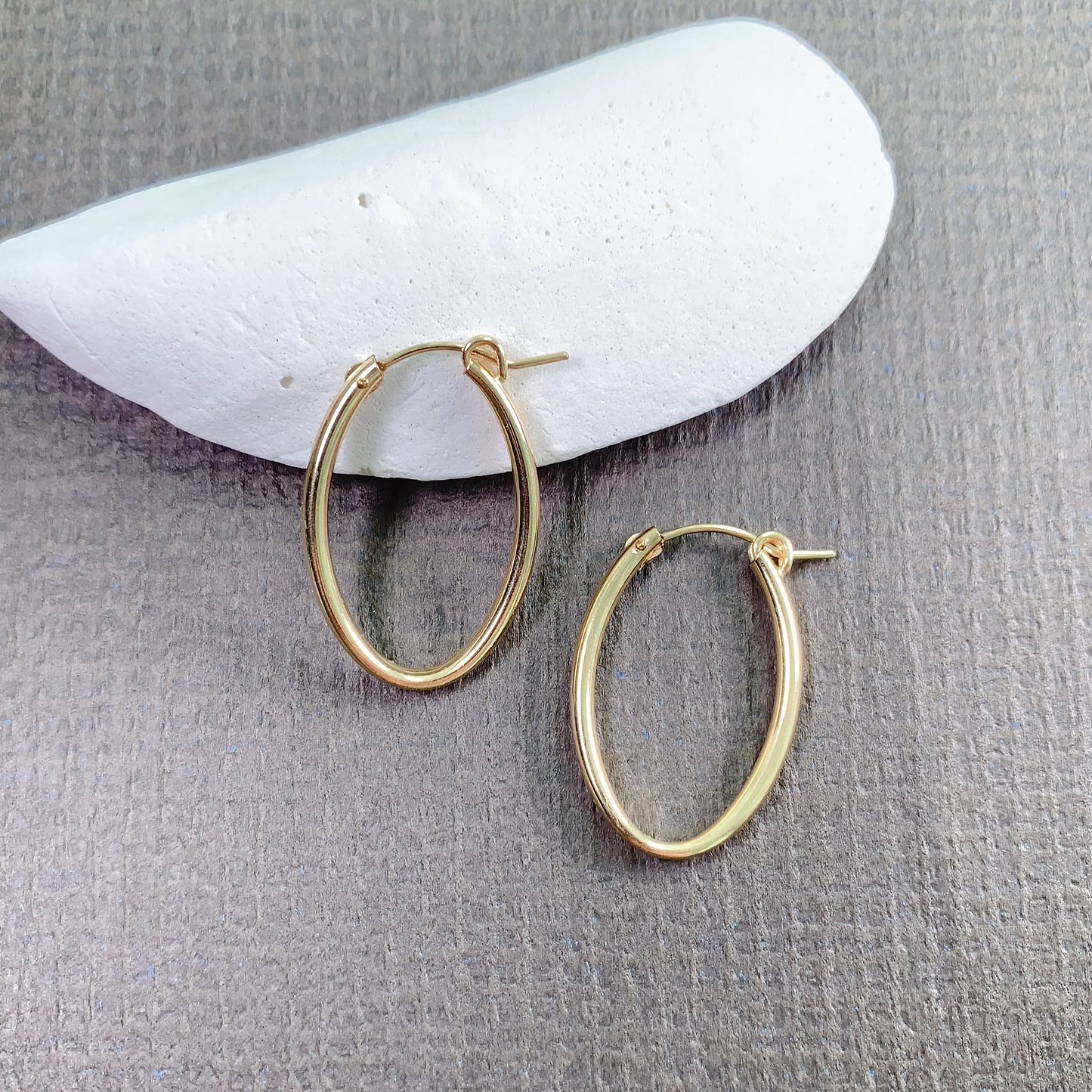 Oval Shape Hoop Earrings
