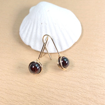 Garnet Hook Earrings / January