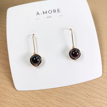 Garnet Hook Earrings / January