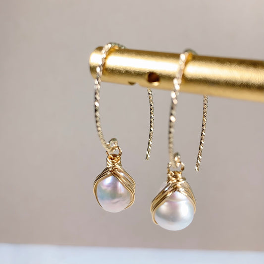 Baroque Pearl Dangle Earrings