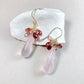 Rose Quartz with Tourmaline Dangle Earrings