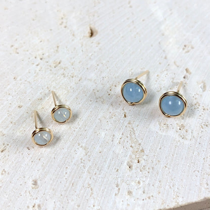 Aquamarine Stud Earrings / March