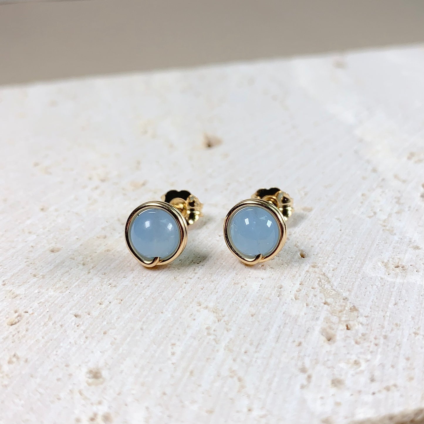 Aquamarine Stud Earrings / March