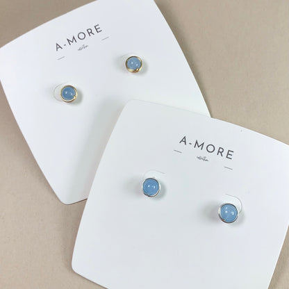 Aquamarine Stud Earrings / March