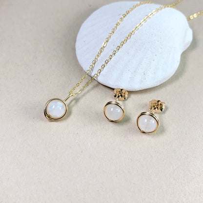 Moonstone Pendant Necklace / June