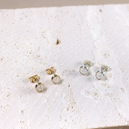 Moonstone Stud Earrings / June