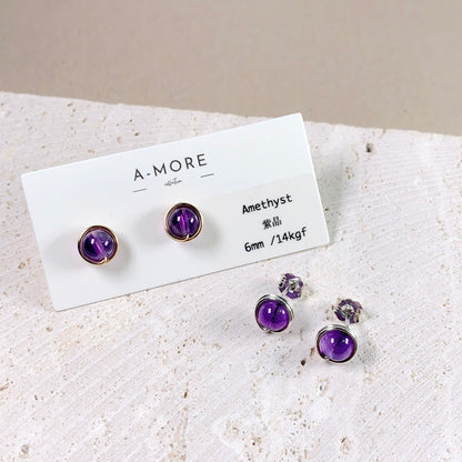 Amethyst Stud Earrings / February