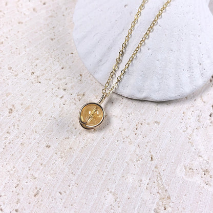 Citrine Pendant Necklace / November