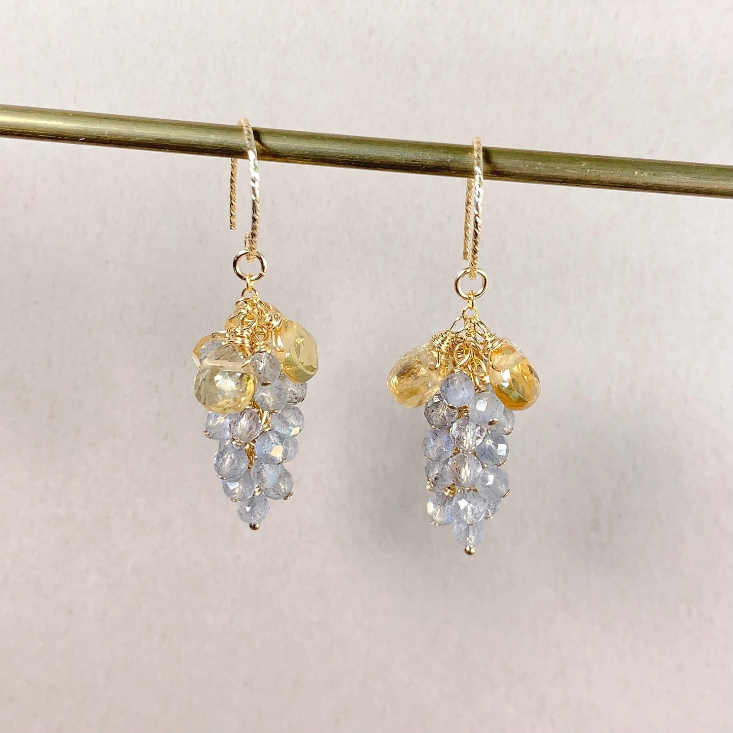 Labradorite with Citrine Cluster Earrings