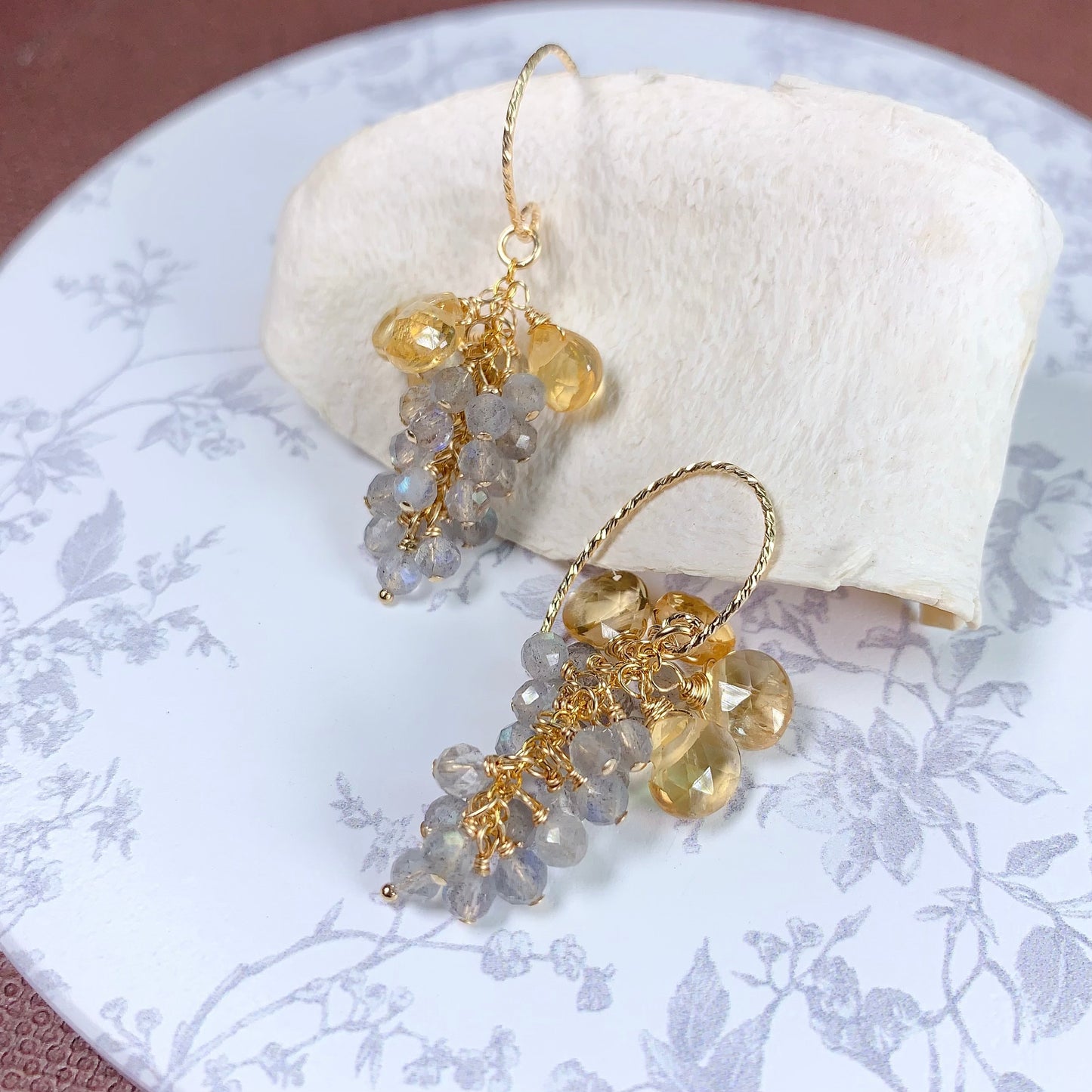 Labradorite with Citrine Cluster Earrings
