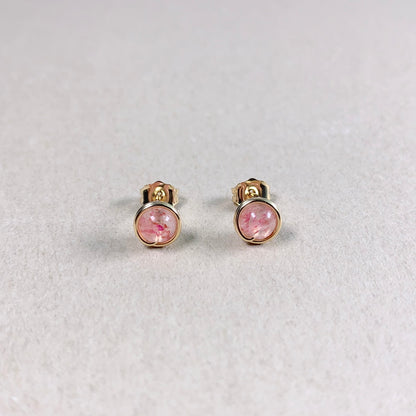 Strawberry Quartz Stud Earrings