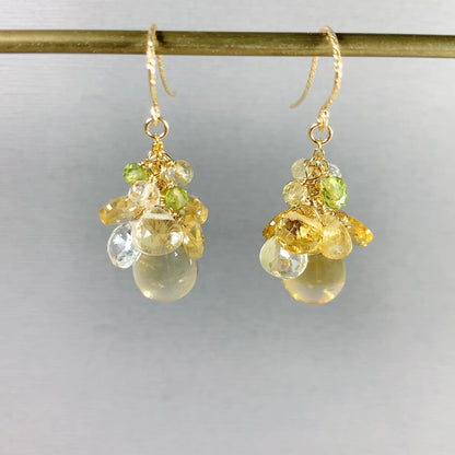 Citrine Cluster Earrings