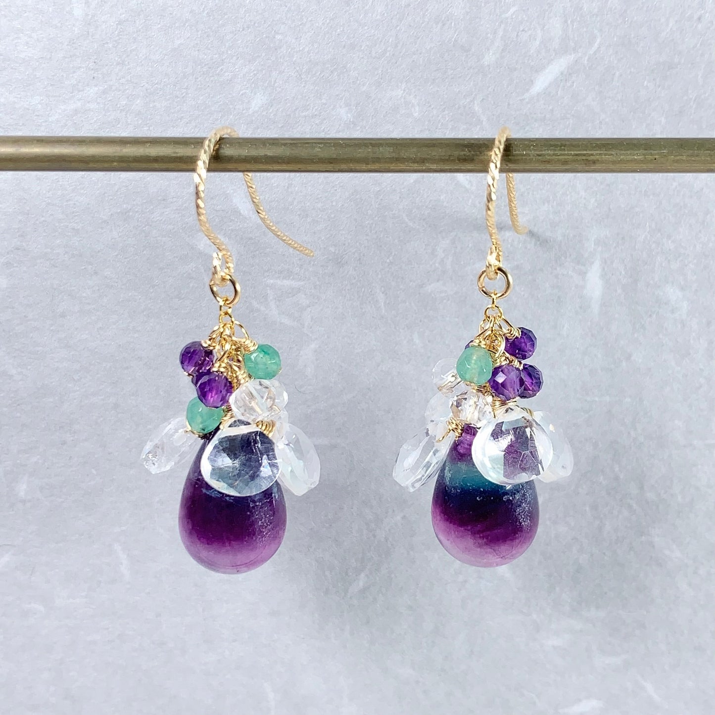 Fluorite Cluster Earrings