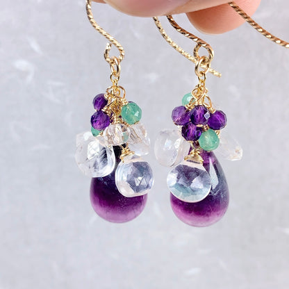 Fluorite Cluster Earrings