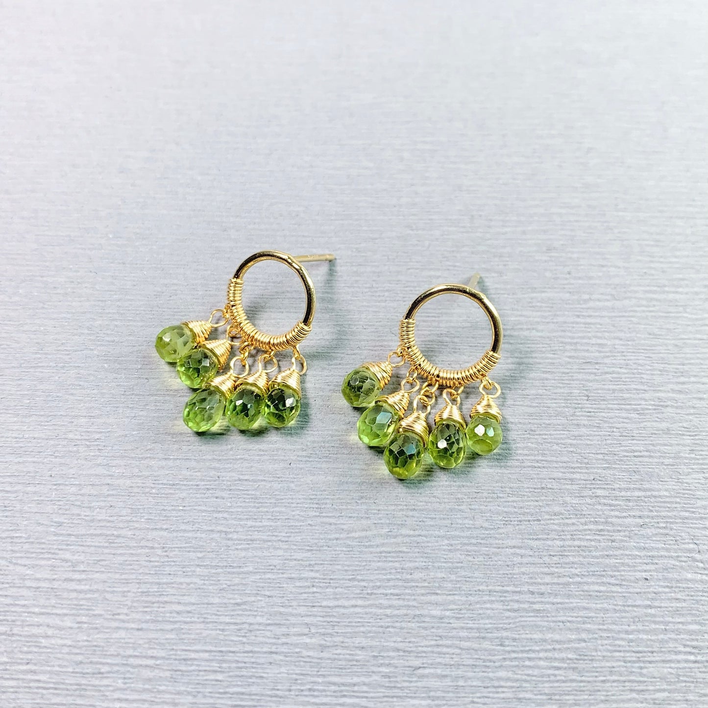 Halo Peridot Dangle Earrings