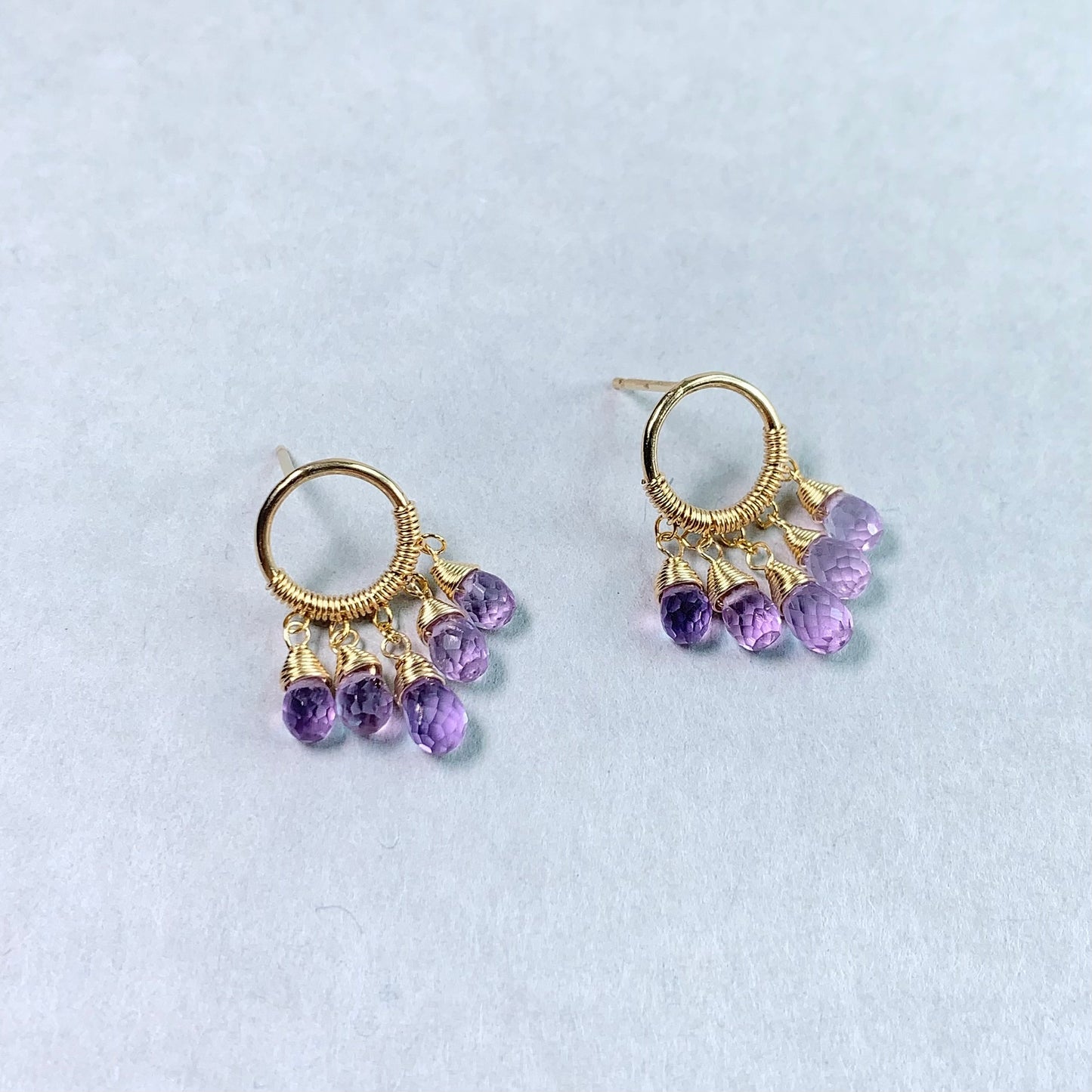 Halo Amethyst Dangle Earrings