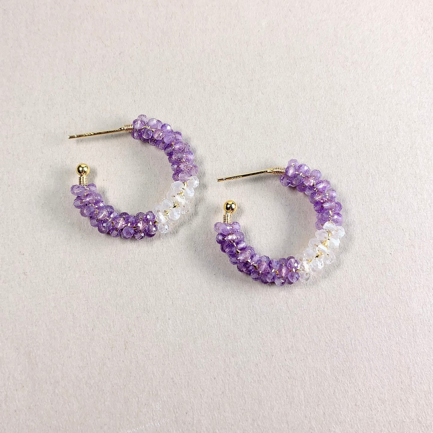 Amethyst Hoop Earrings