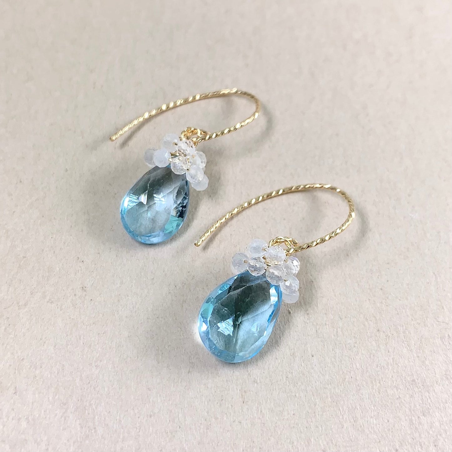 Topaz and Moonstone Dangle Earrings