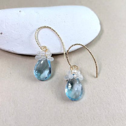 Topaz and Moonstone Dangle Earrings