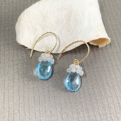 Topaz and Moonstone Dangle Earrings