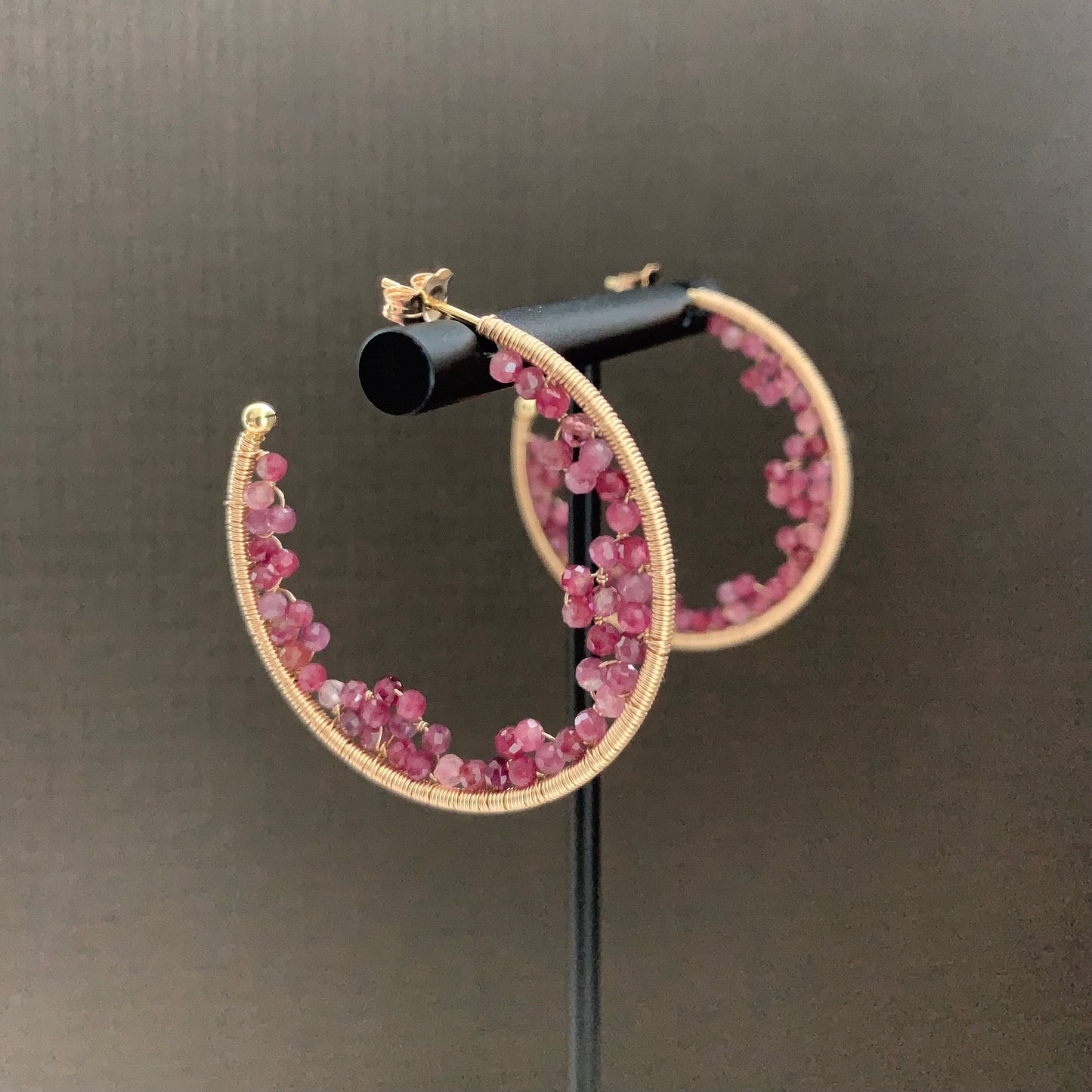 Tourmaline Lace Cave Hoop Earrings