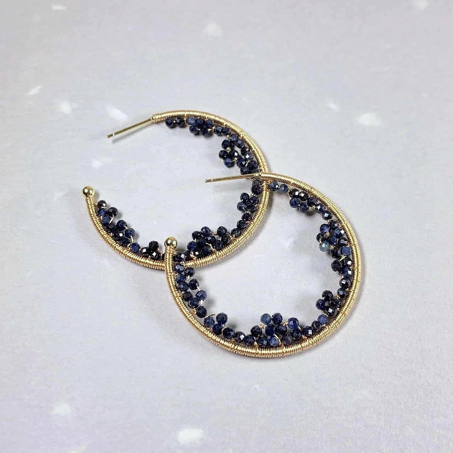 Sapphire Lace Cave Hoop Earrings