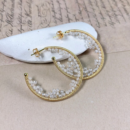 Crystal Lace Cave Hoop Earrings