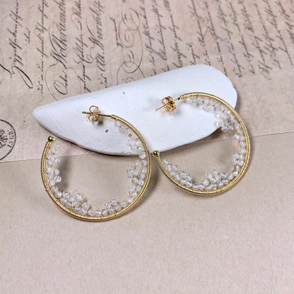 Crystal Lace Cave Hoop Earrings