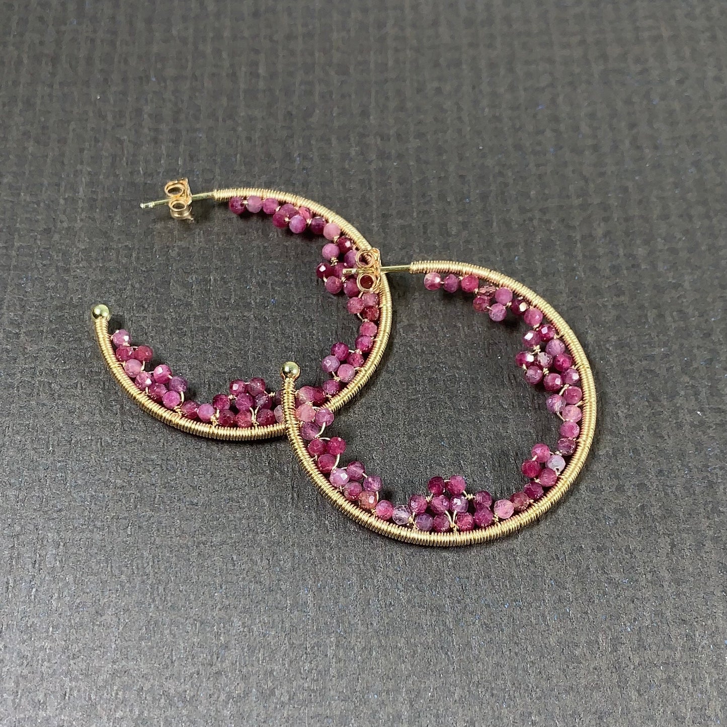 Tourmaline Lace Cave Hoop Earrings