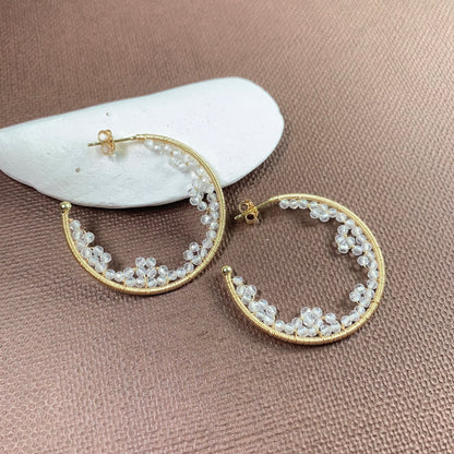 Crystal Lace Cave Hoop Earrings