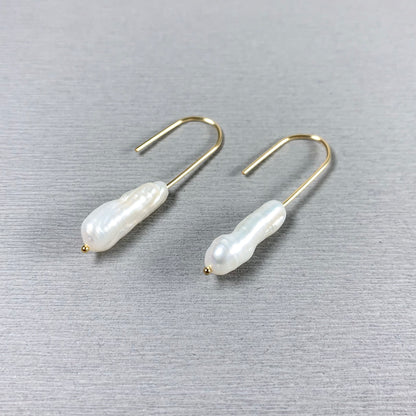 Stick Pearl Dangle Earrings