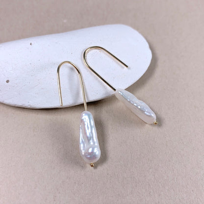 Stick Pearl Dangle Earrings